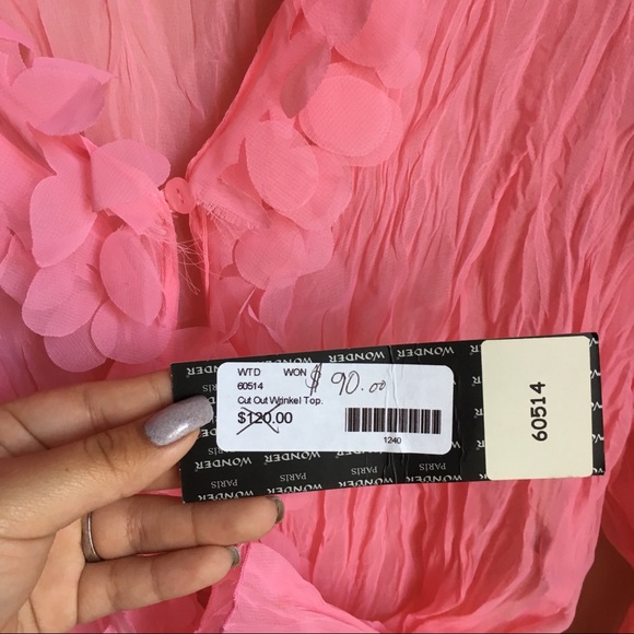 Bubble gum Pink Frilly Petal Button-Up. 🌸 - Picture 4 of 4